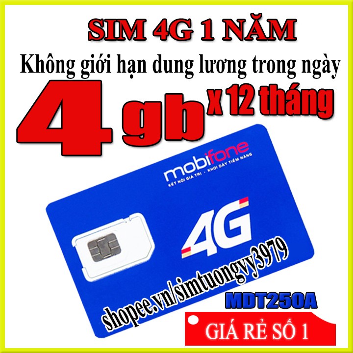 Sim 4g mdt250a trọn gói miễn phí 1 năm