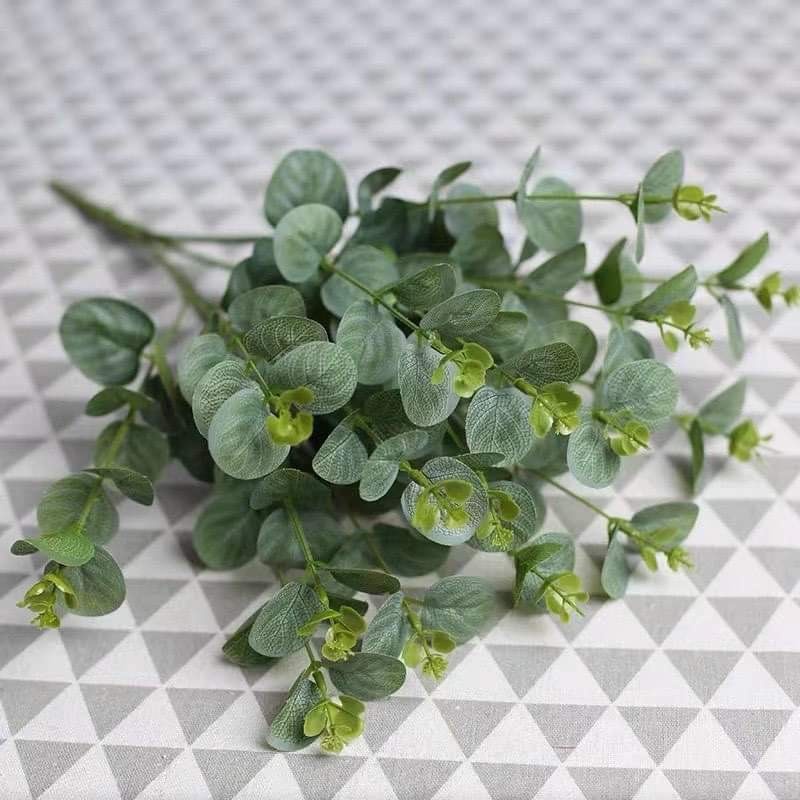 Cụm lá táo điểm hoa sáp 16 nhánh,hàng loại 1, dài 50 cm, phụ kiện làm hoa