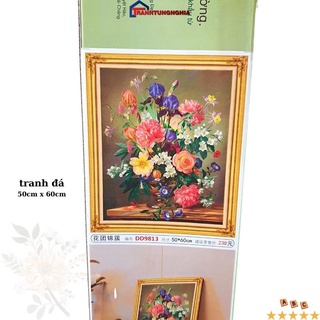 Tranh đính đá bình hoa nghệ thuật DD9813 (50cm x 60cm)