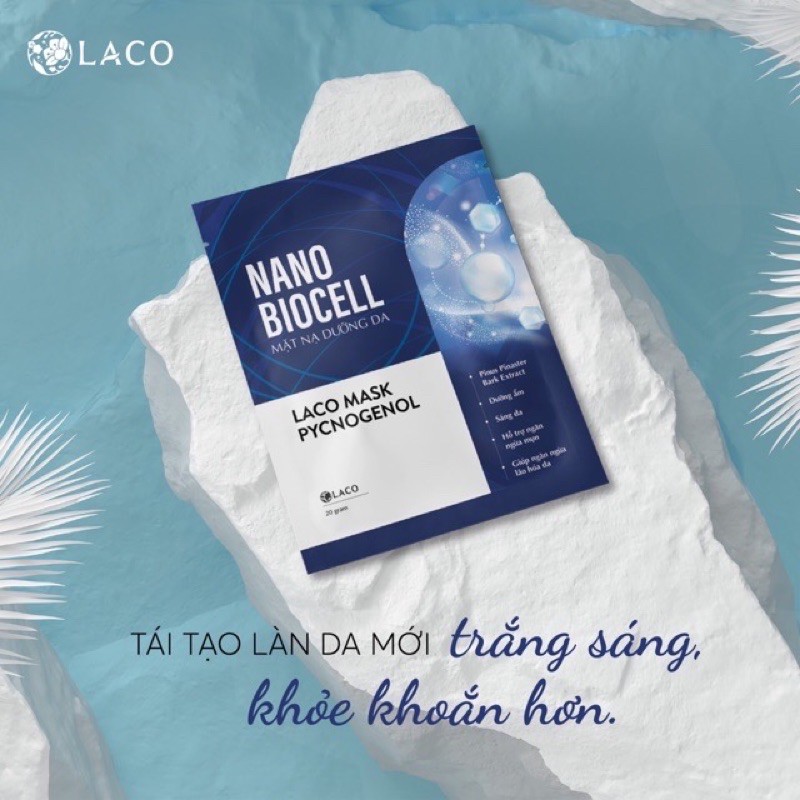 [Mặt Nạ Dưỡng Da Mặt Tinh Chất DNA Cá Hồi NANO BIOCELL LACO - Mặt Nạ Sinh Học Dưỡng Ẩm Sáng Da