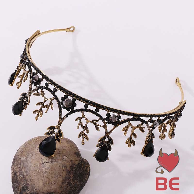 Vương miện cài tóc YADORNOS đính đá nhân tạo sang trọng thời trang dành cho cô dâu