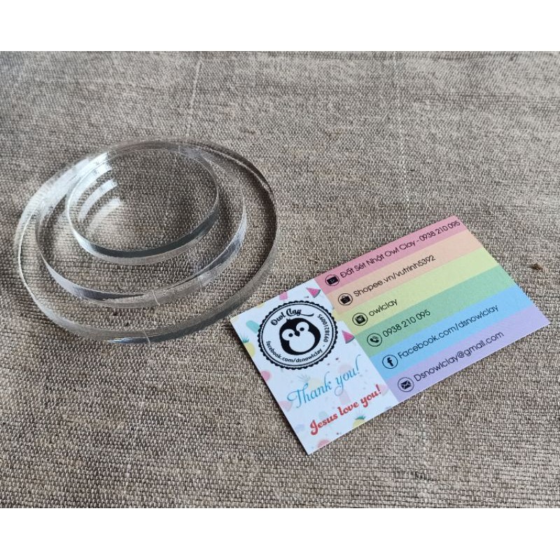 Đế tròn mica trong cao cấp 5cm ,7cm 9cmx 0.8cm