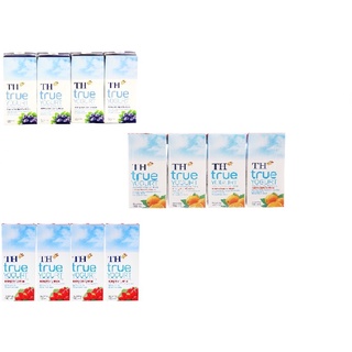 Lốc sữa chua uống tiệt trùng TH TRUE YOGURT vị cam/dâu/việt quất (180ml/hộp)