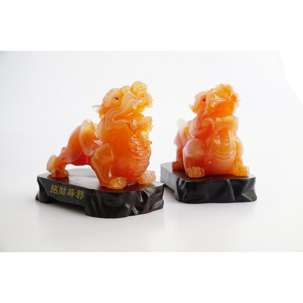 Cặp tượng Tỳ Hưu Đỏ phong thủy may mắn - Cao 10cm | BigBuy360 - bigbuy360.vn