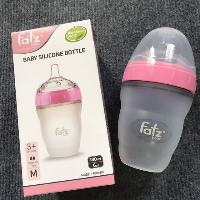 (150ml / 180ml / 240ml) Bình Sữa SIlicon Cổ Siêu Rộng FATZ Fatzbaby FB0150C, FB0180C, FB0240C (Công nghệ Hàn Quốc)