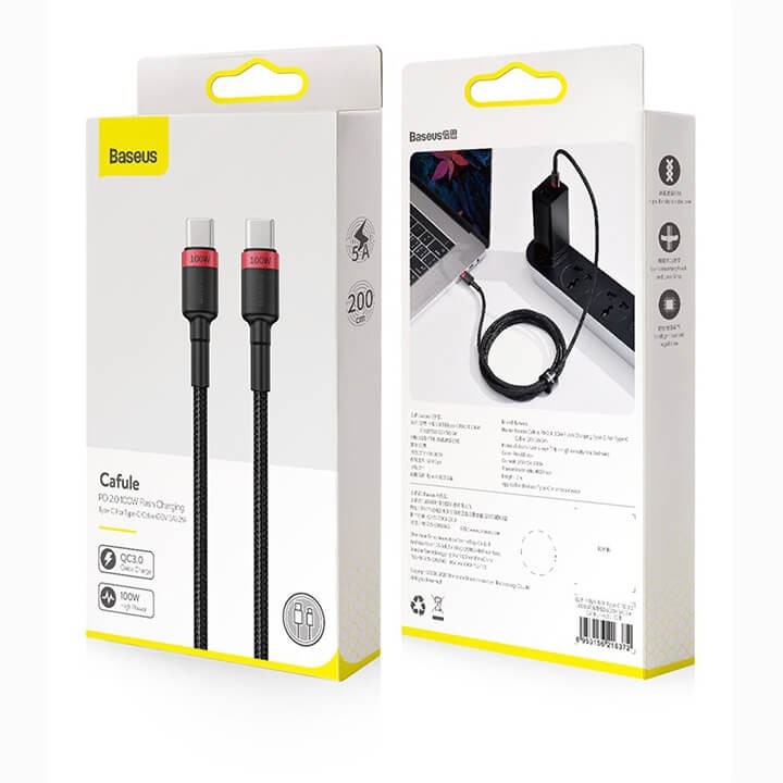 Cáp Sạc Nhanh 100W Type-C to Type-C Cafule PD2.0 Dùng Cho Laptop - Smartphone - Chính Hãng