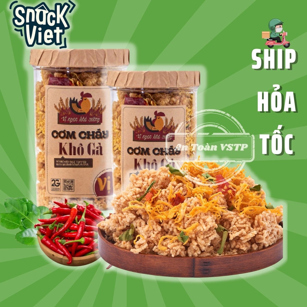 (Combo) 2 Cơm Cháy Khô Gà Vị - Hũ 150g đồ ăn vặt Sài Gòn cực ngon, cực rẻ 😱