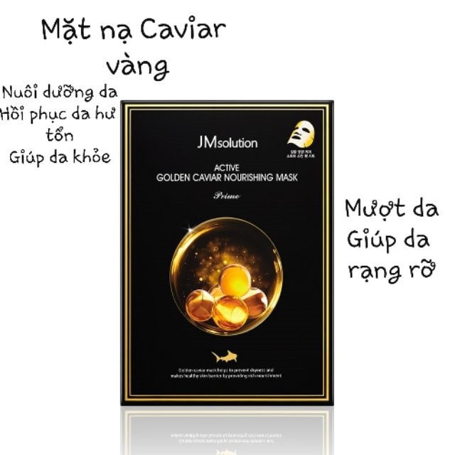 Mặt Nạ Cấp Ẩm, Dưỡng Da Trắng Sáng Ngăn Ngừa Thâm JM Solution Active Golden Caviar Nourishing Mask 30ml