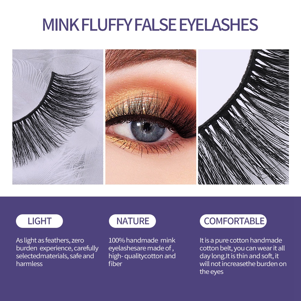 Set 9 Cặp Lông Mi Giả Chống Nước Có Thể Tái Sử Dụng Tiện Lợi