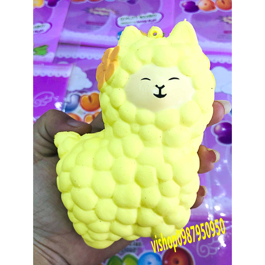 Squishy Lớn JUMBO Hình Con Cừu Màu Vàng Đồ Chơi Xốp Giảm Stress Hình mềm mịn dễ Thương đàn hồi Cho Bé