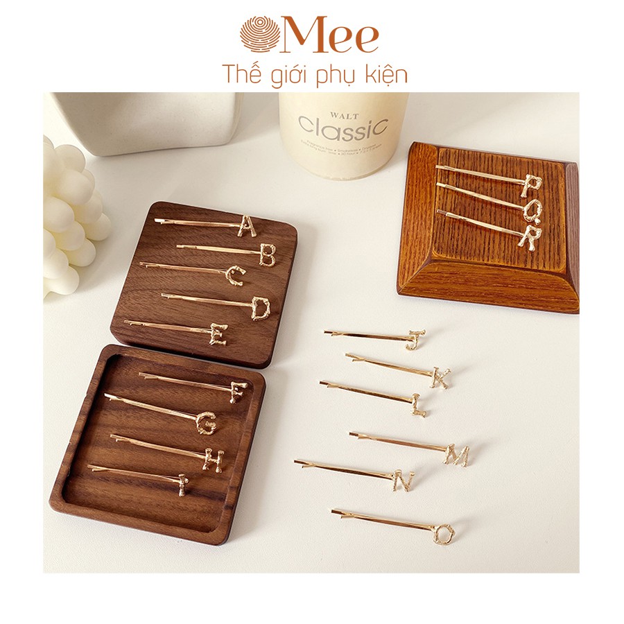 Kẹp tóc mái - cặp tóc kim loại hình chữ cái tùy chọn - Mee A0314