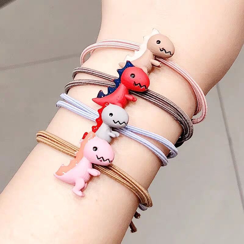 Dây buộc tóc cao su hình khủng long nhỏ dễ thương đơn giản cho bé gái