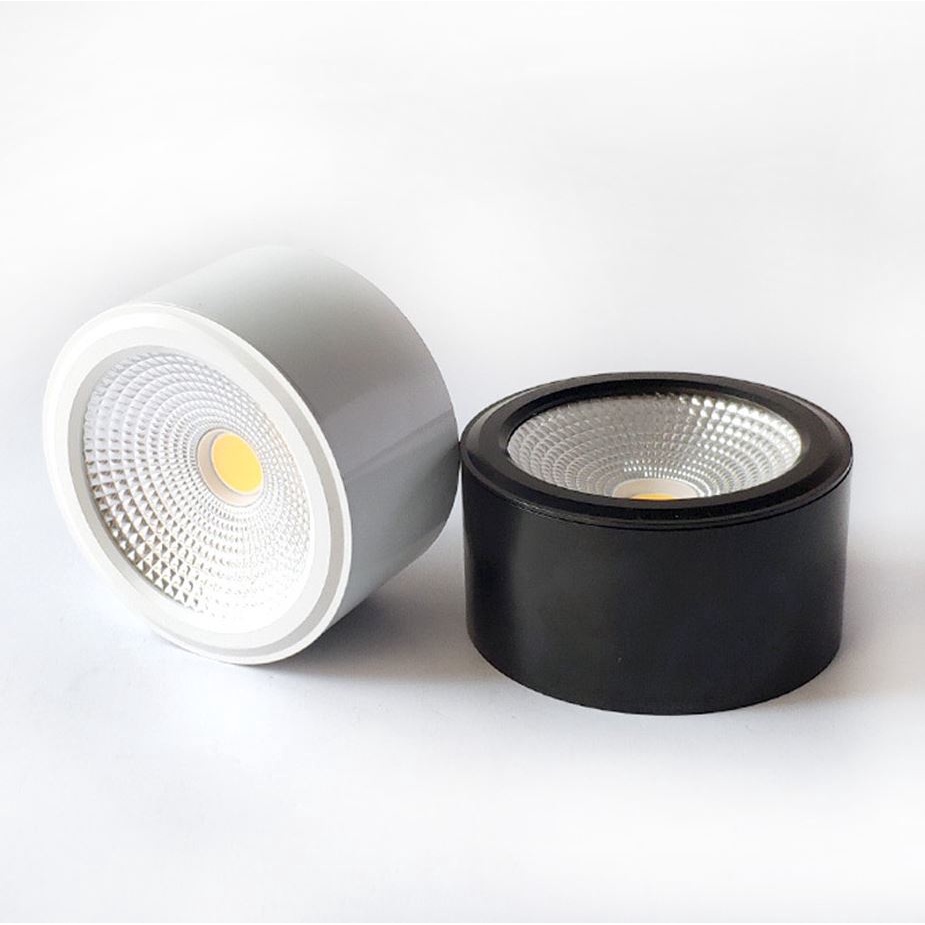 Đèn LED ống bơ COB ốp trần nổi 3 chế độ ánh sáng 7W - 12W hai màu đen, trắng BH 2 năm