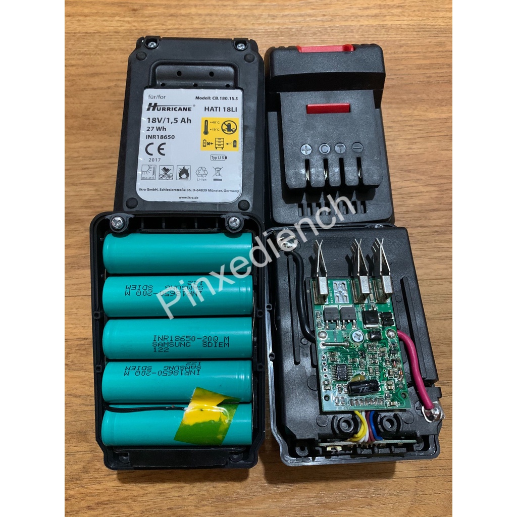 Khối pin 5cell samsung 20Q 5s1P thay thế cho máy công cụ, Pin máy khoan