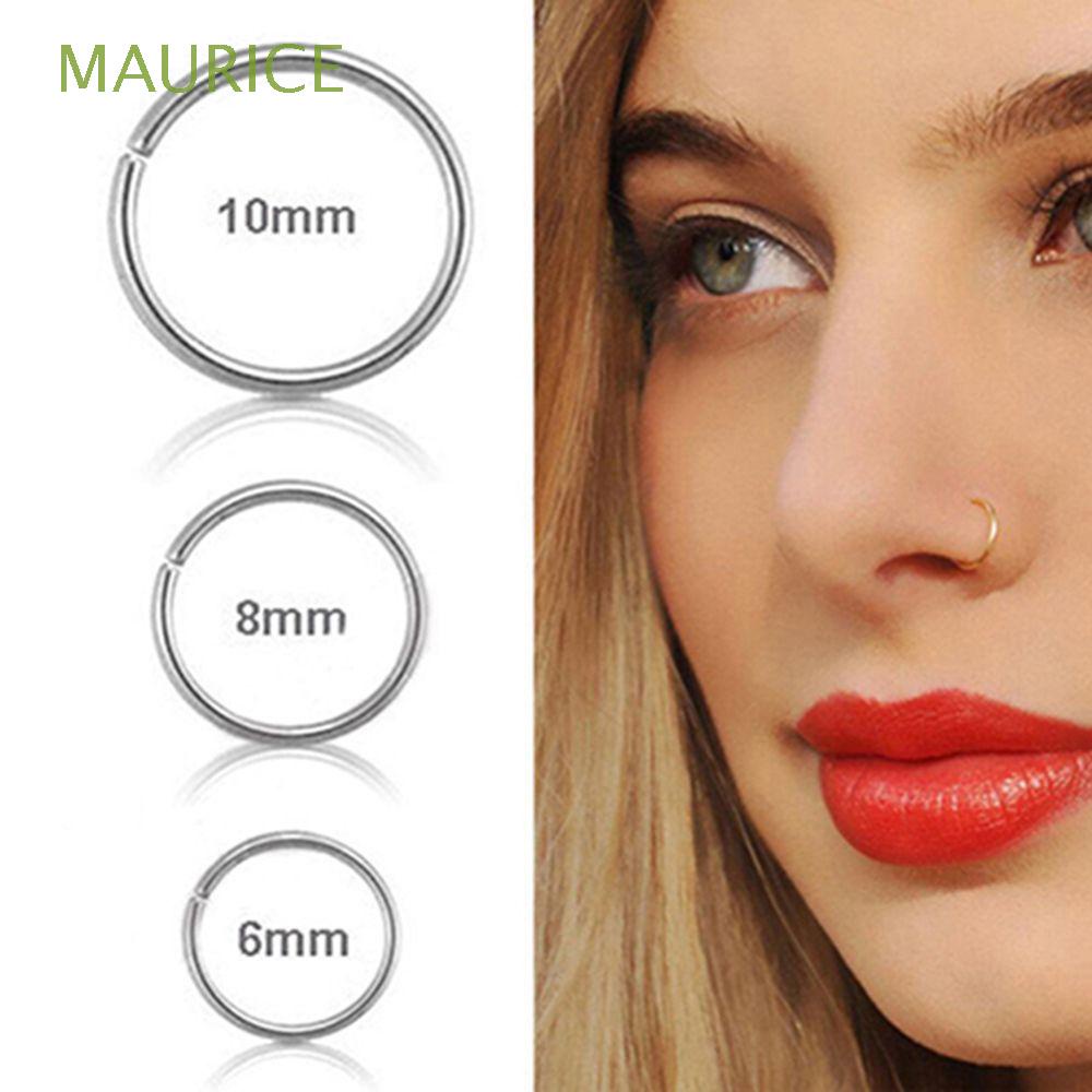 1 khuyên mũi tròn bằng thép y tế nhiều màu sắc 0.8mm MAURICE
