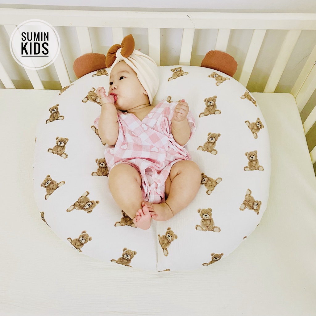 Gối chống trào ngược vải xô Muslin Organic cao cấp