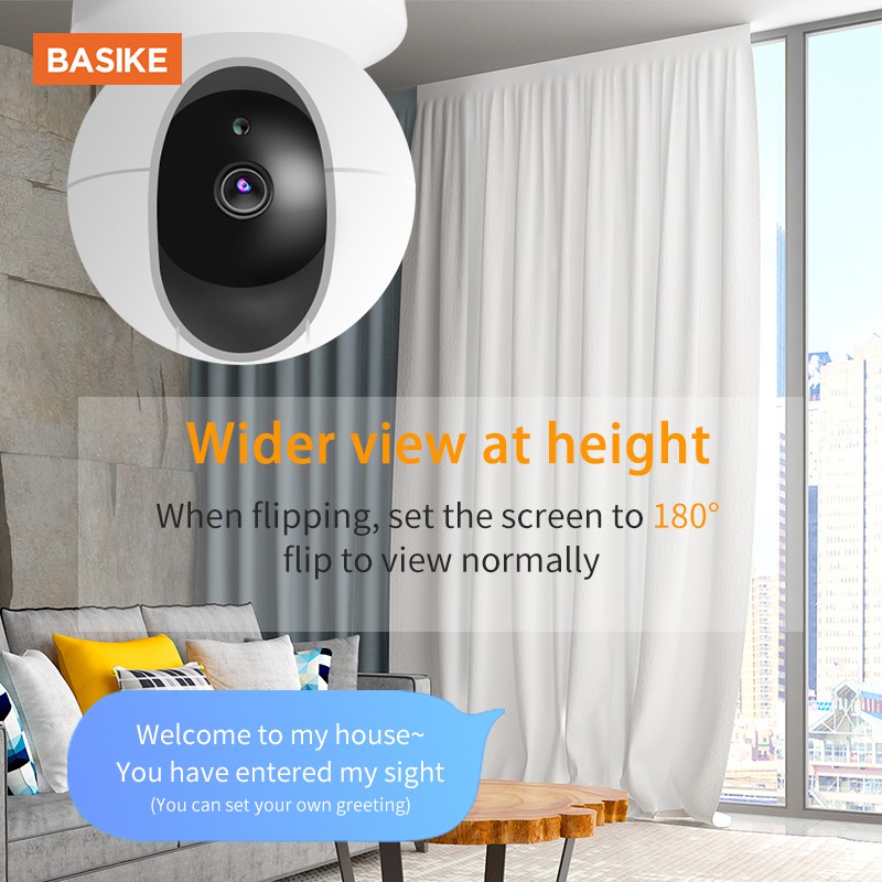 Camera WiFi Không Dây Hồng Ngoại BASIKE BSK-CMR01 Tầm Nhìn Ban Đêm Chất Lượng Ảnh Độ Nét Cao 1080P Cho Gia Đình