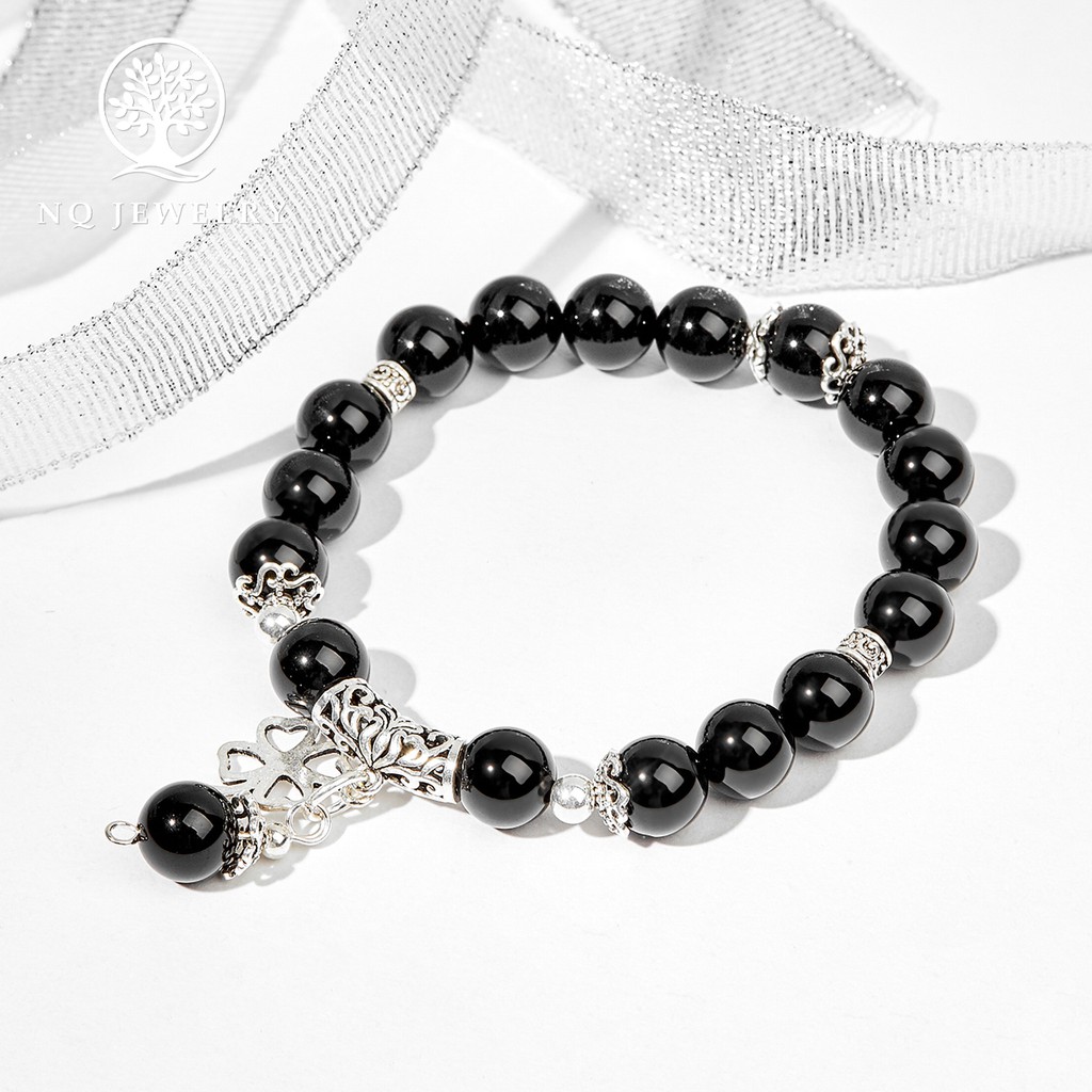 Vòng tay phối charm cỏ 4 lá - NQ Jewelry