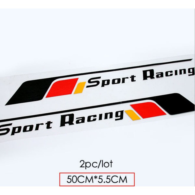 Bộ 2 tem dán cửa xe ô tô Sport Racing