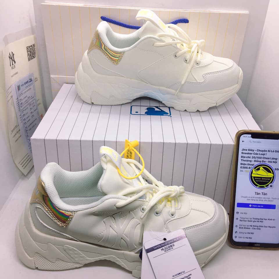 [ FREE SHIP ] Giày thể thao sneaker M L B  trắng phối chứ NY HOLO  full size, full bill box hàng 1:1 | BigBuy360 - bigbuy360.vn