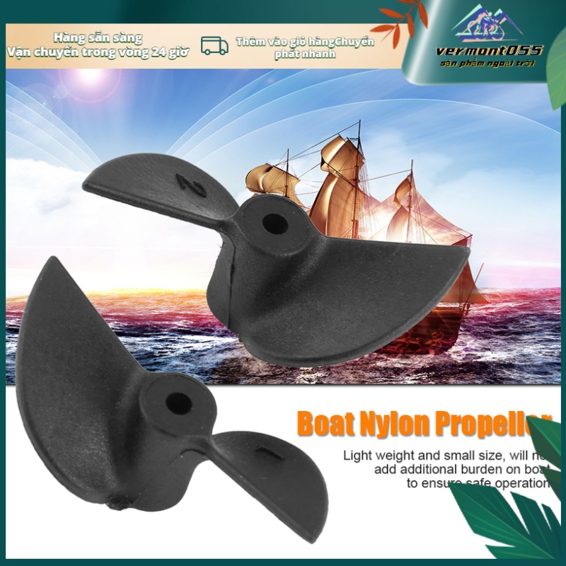 Hàng Hot Bộ phận tàu điều khiển từ xa 1 cặp 2 lưỡi CW CCW Nylon RC Cánh quạt thuyền Bộ cho trục 2mm Hàng giao ngayVermont055