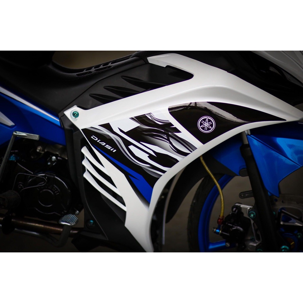 [Siêu Sale] Tem Decal Rời mẫu LC mới nhất 2022 xanh đen cho Exciter 135 trắng - tem siêu nét không bay màu