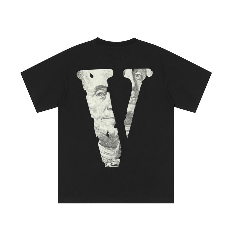 Áo Thun Cotton Tay Ngắn In Chữ VLONE Thời Trang Cổ Điển Cho Cặp Đôi