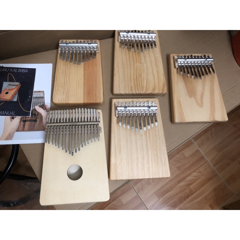 Đàn Kalimba 10 phím Gỗ Mahogany Tặng Kèm Harmonica Màu Ngẫu Nhiên - Gỗ Kem Chữ  - HÀNG CÓ SẴN