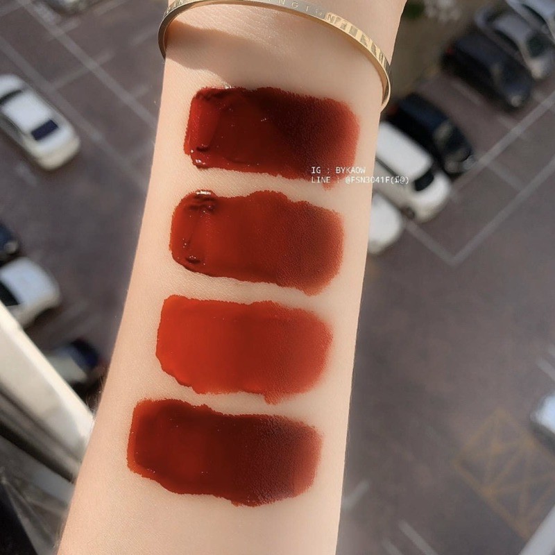 Set Son Kem Lì 4 Cây HIH Hoa Anh Đào Nội Địa Trung Bộ Son Tint Lip Gloss 4 Cây Tráng Gương Chống Thấm Nước Se