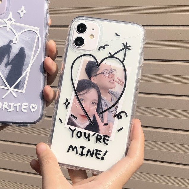 Ốp lưng iPhone trong suốt chống va đập Weekase in hình chữ youre mine, tất cả dòng máy