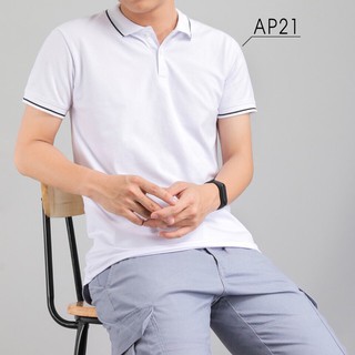 Áo thun polo nam cổ bẻ màu trắng