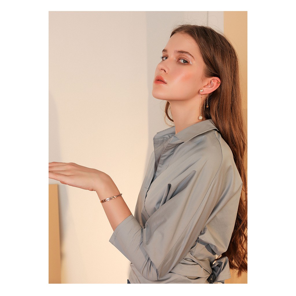 Vòng Tay Thép Titan Mạ Vàng Hồng Khắc Chữ Số La Mã Đơn Giản Thời Trang Cho Nữ | BigBuy360 - bigbuy360.vn