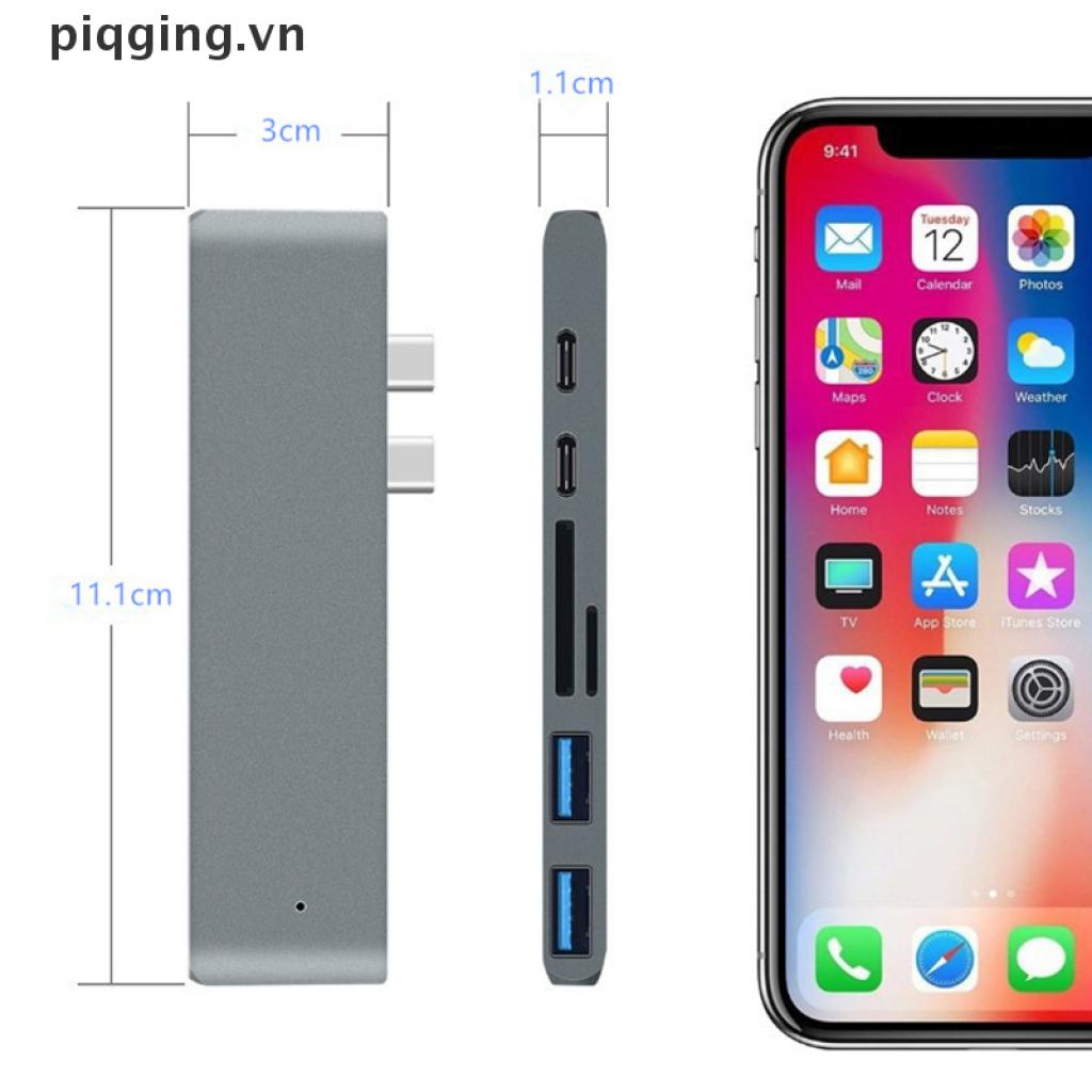 Hub Chuyển Đổi USB C 3.1 Type-C USB-C Sang HDMI RJ45 USB PD 3.0 SD Cho MacBook