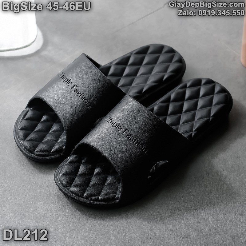 Dép lê đúc nguyên khối, dép quai ngang cỡ lớn Eu:46-47 cho nam cao to chân ú bè. Big size slippers for wide feet - DL212