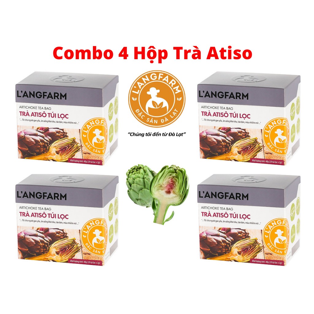 Combo 4 Hộp Trà Atiso Túi Lọc Langfarm, Hộp 20 Tép - MSN181608