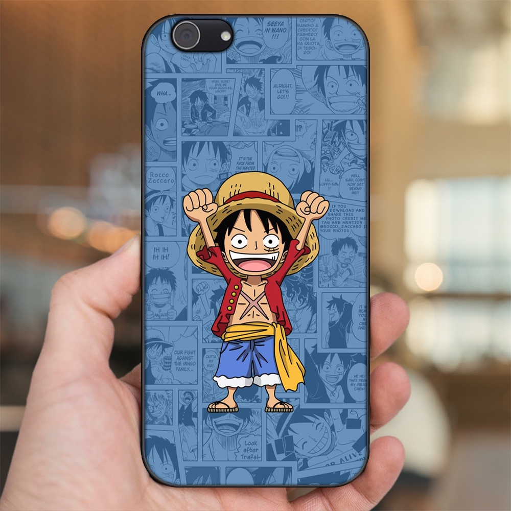 Ốp lưng Vivo Y53, Y69, Y71, Y81, Y83 viền đen in hình Luffy One Piece