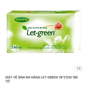 Giấy vệ sinh đa năng Let-Green - 180 tờ/gói