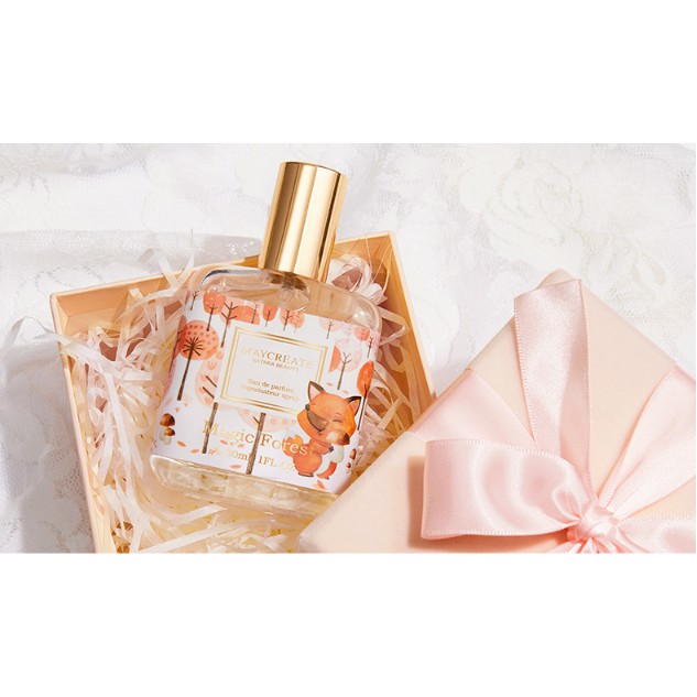 T1858 A5 Nước Hoa Nữ Xịt Thơm Maycreate Flower Of Story 30ml Hương Vị Trái Cây Hộp Siêu Cute