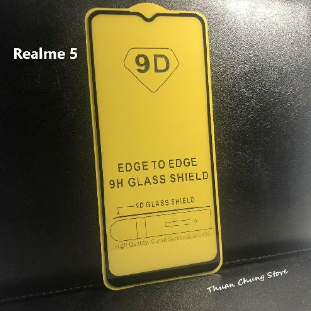 Kính Cường Lực Full Màn Hình 9D Cho Realme 5 / Realme 5s / realme 5 Pro