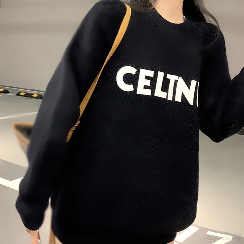 Áo Sweater Cổ Tròn Dáng Vừa In Chữ Kiểu Vintage Thời Trang Thu Đông Cho Nữ
