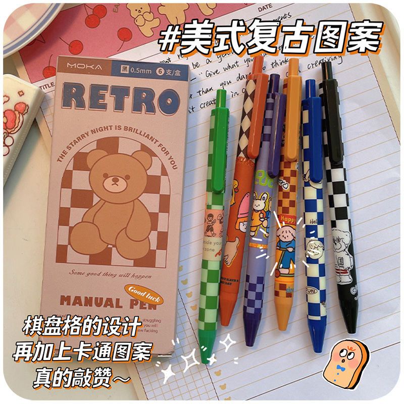 Bút Bi Mực Đen Dạng Nhấn Nhanh Khô Tiện Dụng Cho Học Sinh