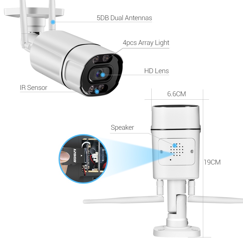 Camera an ninh không dây HAMROL CCTV 5MP 2MP wifi 1080P hồng ngoại có tầm nhìn đêm