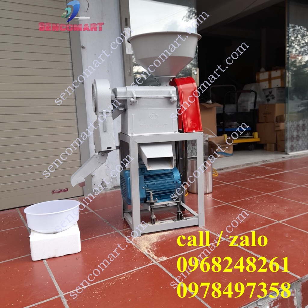 Máy xát lúa, xát gạo mini gia đình Sencomart.