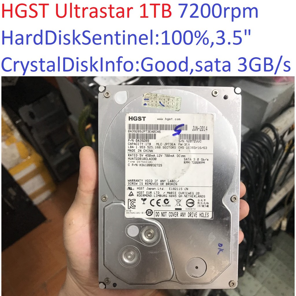 combo bộ sản phẩm- ổ cứng cho PC máy tính bàn HGST Ultrastar 1TB 7200RPM sata 2 3 GB/s 3.5 " inch hdd 100% Good ,e5300