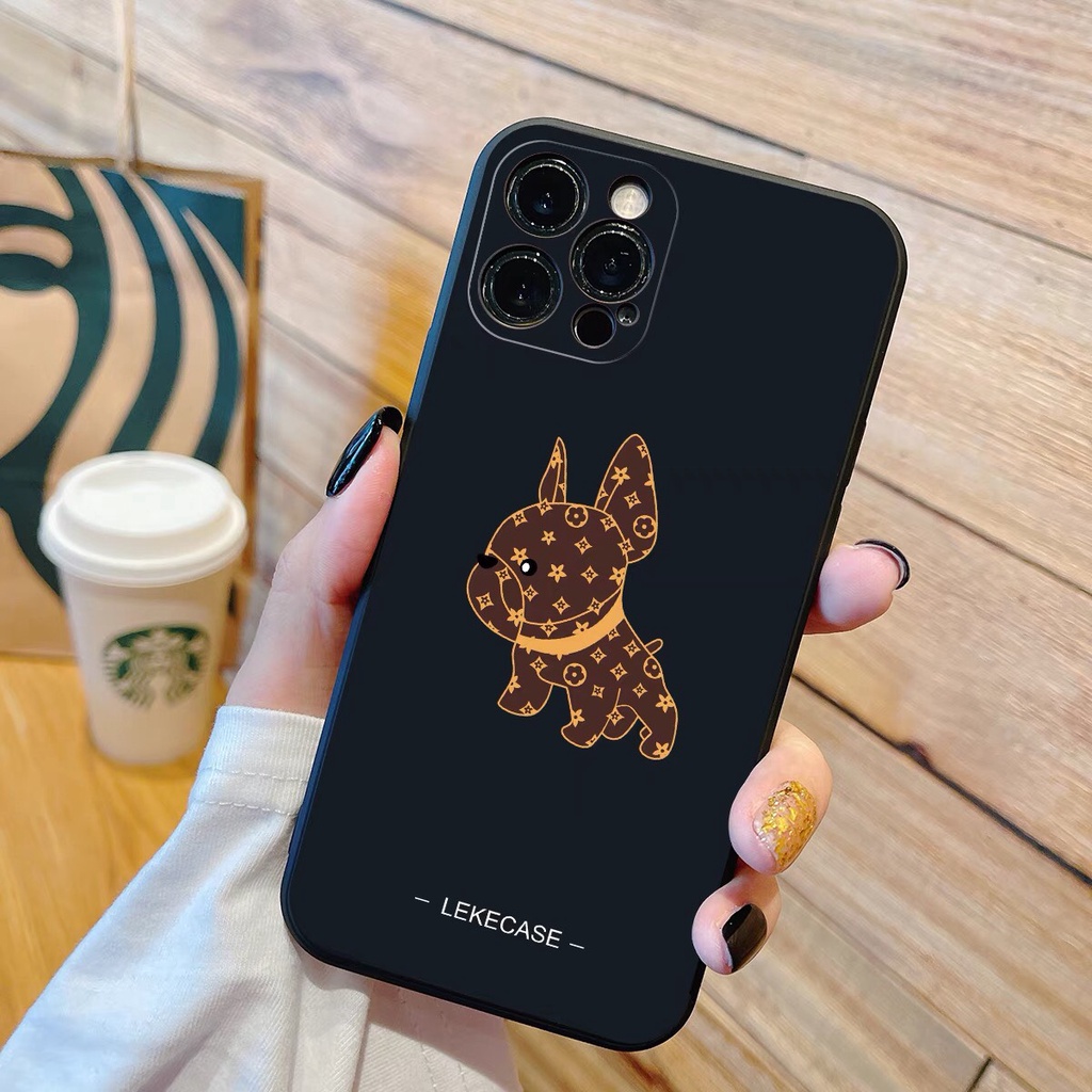 Ốp lưng iphone DOG Bull x LV viền vuông TPU 6/6s/7/8/6plus/7plus/8plus/x/xs/xsmax/11/11pro/11promax/12/12pro/12promax