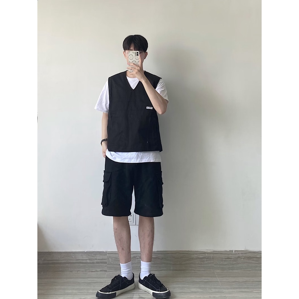 Áo Ba Lỗ Dáng Rộng Cỡ Lớn Thoải Mái Phong Cách Hip Hop Đường Phố Hàn Quốc Thời Trang Mùa Hè Cho Nam Và Nữ M-2XL