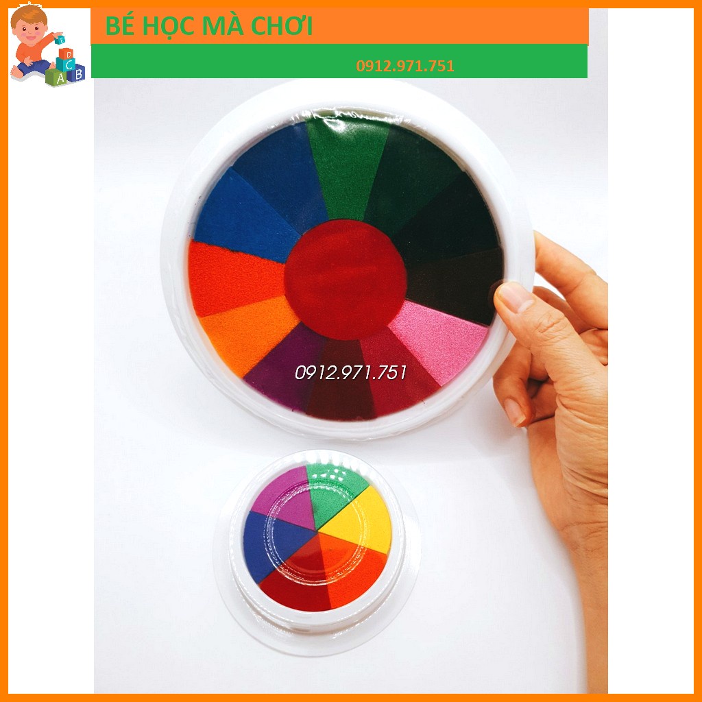 Khay mầu + vở vẽ vân tay, mầu in hoa tay finger print paint cho lớp mẫu giáo giúp bé sáng tạo