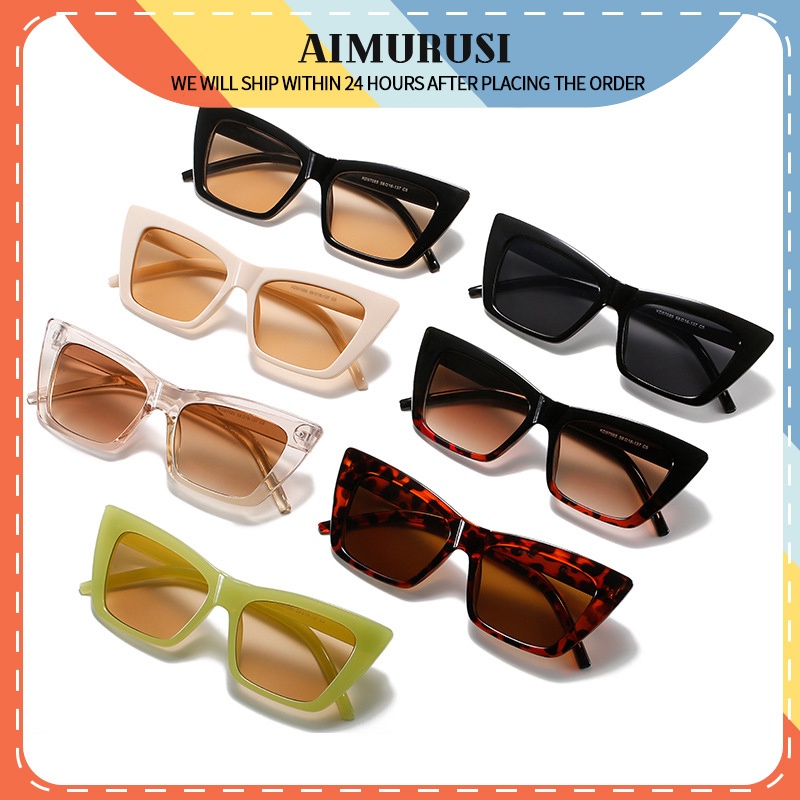(AIMURUSI) COD Kính Mát Mắt Mèo Đơn Giản Thời Trang Unisex