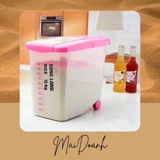 Thùng nhựa đựng gạo Song Long, thùng gạo 10kg/15kg
