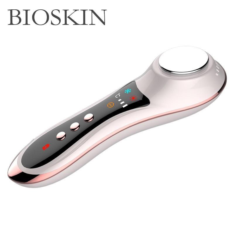 BIOSKIN Anion Sonic Hot Cold Face Massager Beauty Skin Care Vibration Anti-aging Firming Anti-wrinkle Spa Machine Rechargeable